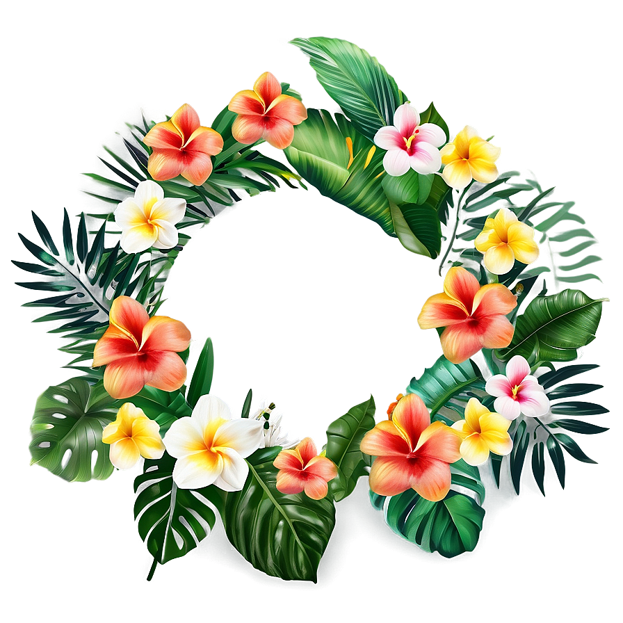 Tropical Flower Frame Png Qqu88