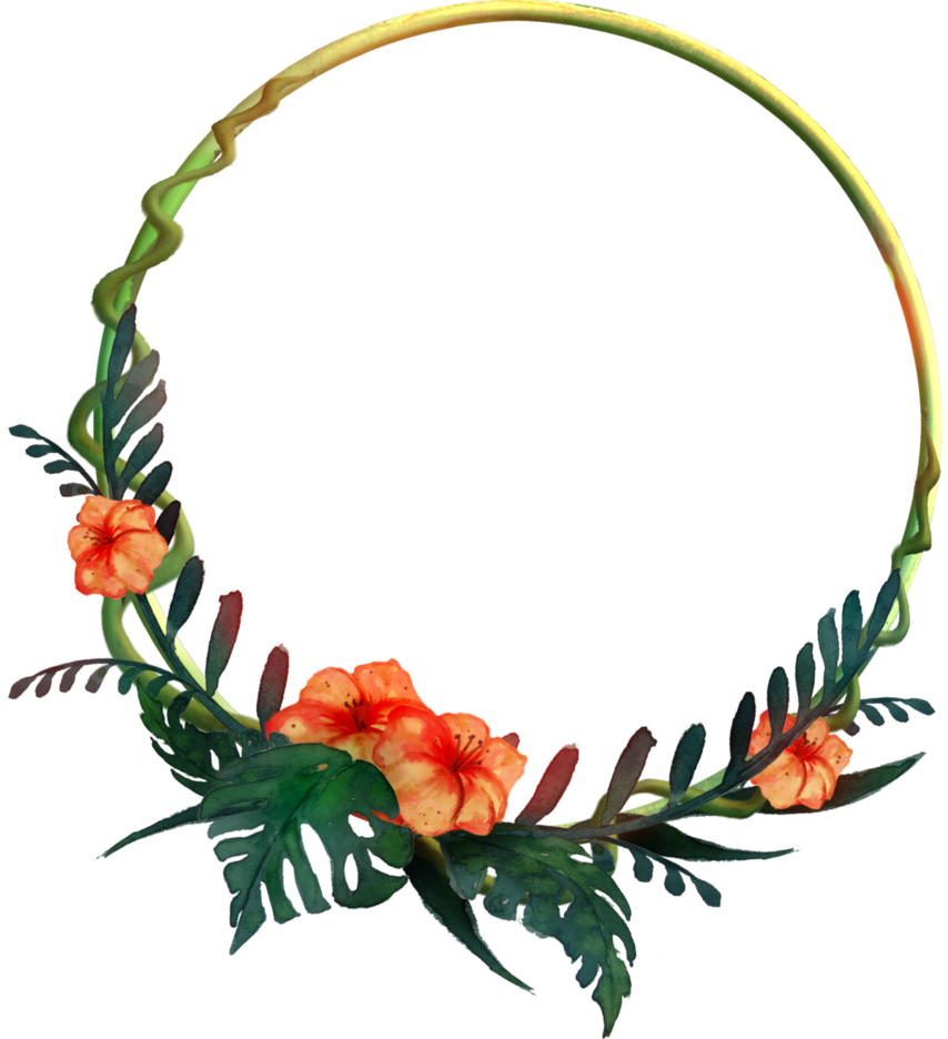 Tropical_ Flower_ Wreath_ P N G_ Clipart