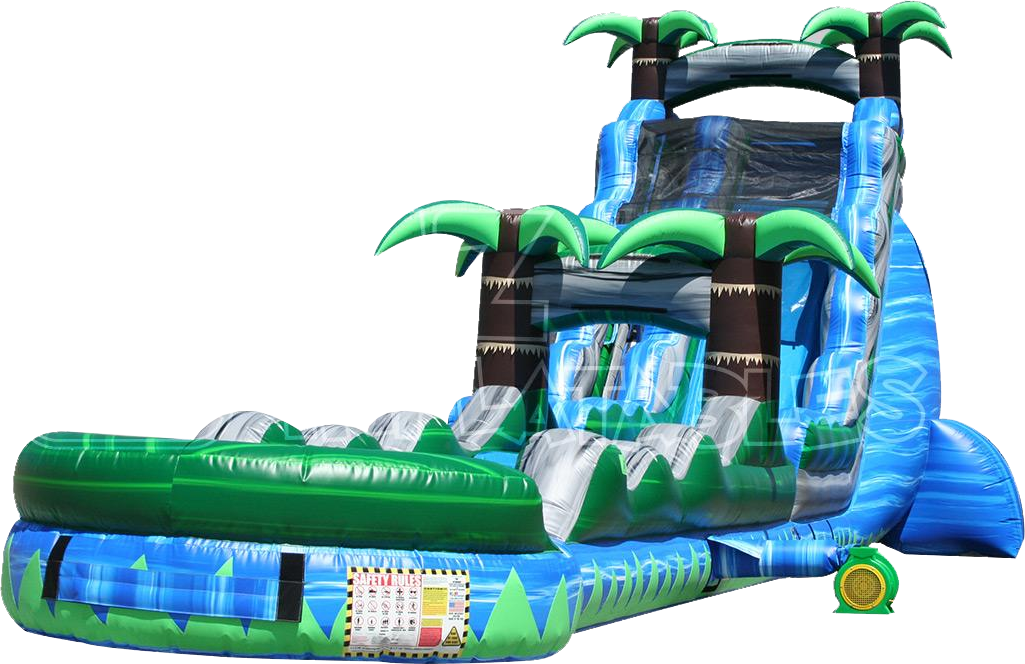 Tropical Inflatable Water Slide