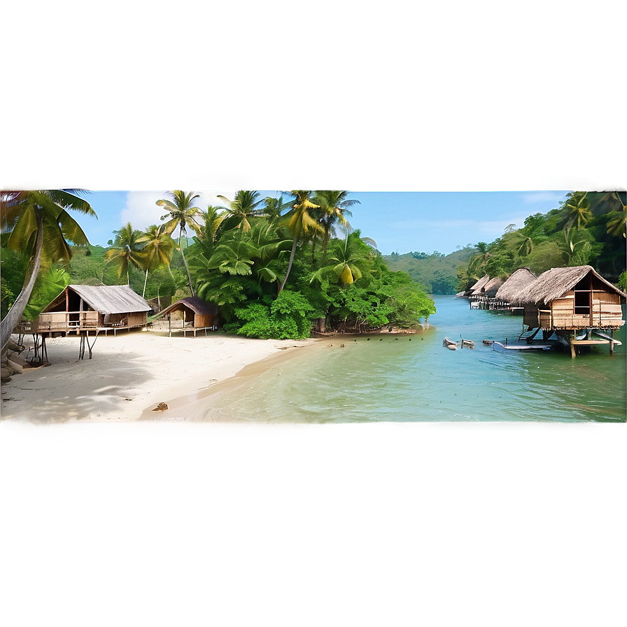 Tropical Island Fishing Village Png 71