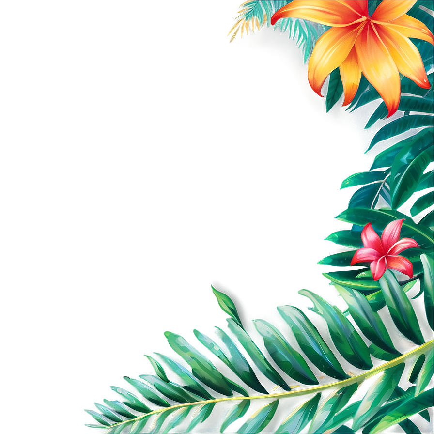 Tropical Leaf Border Png 96