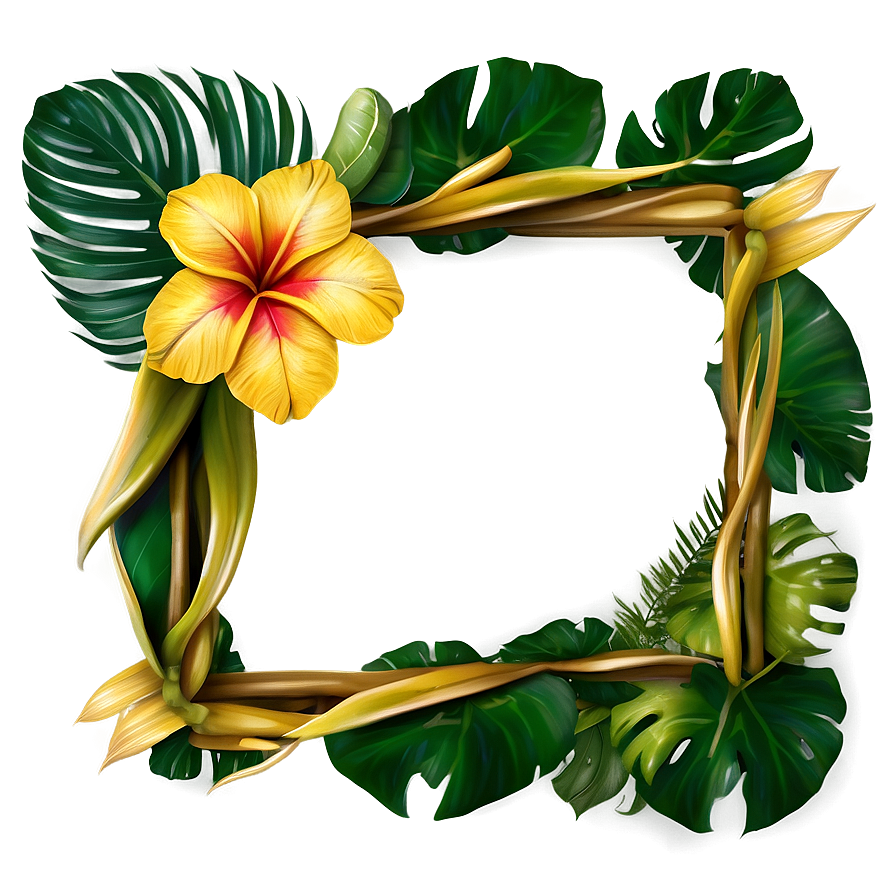 Tropical Leaf Frame Png 06122024