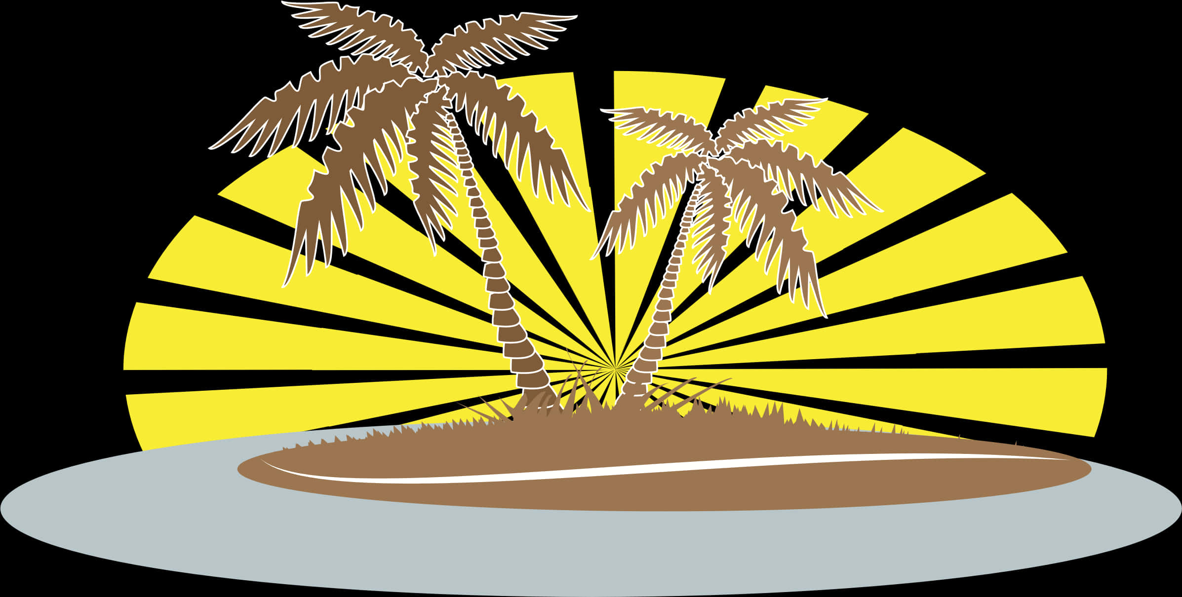 Tropical Palm Island Vector