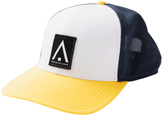 Trucker Hat White Yellow Blue