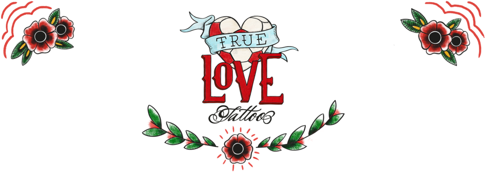 True Love Tattoo Banner Design