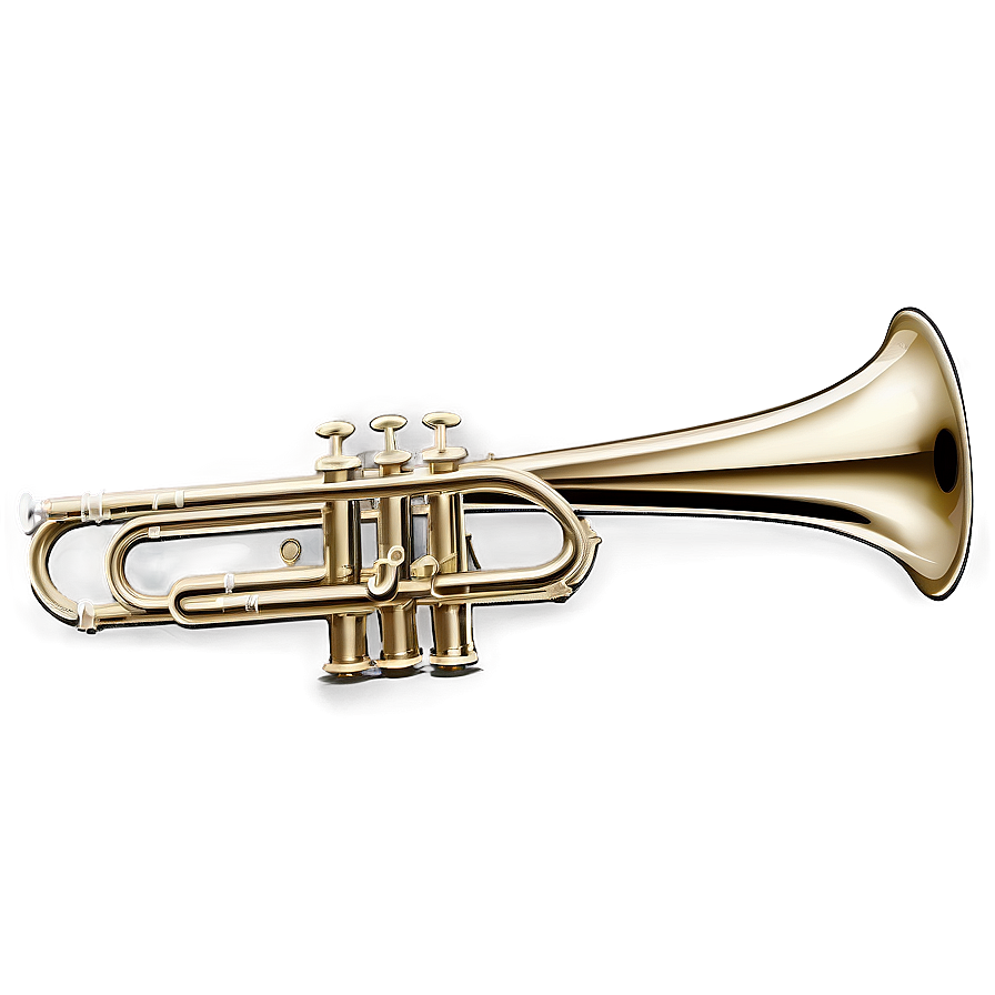 Trumpet With Sheet Music Png 1