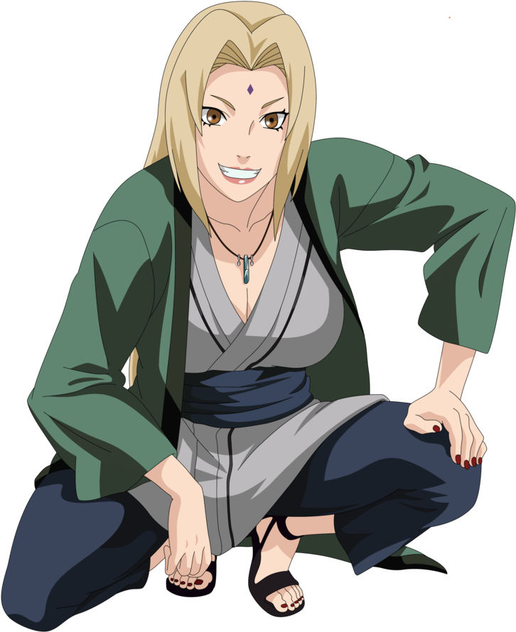 Tsunade Sitting Pose Naruto Anime