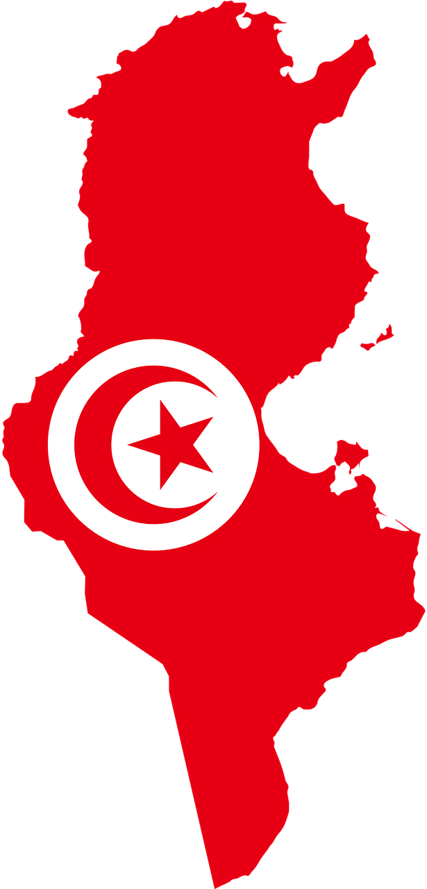 Tunisia Map Flag Overlay