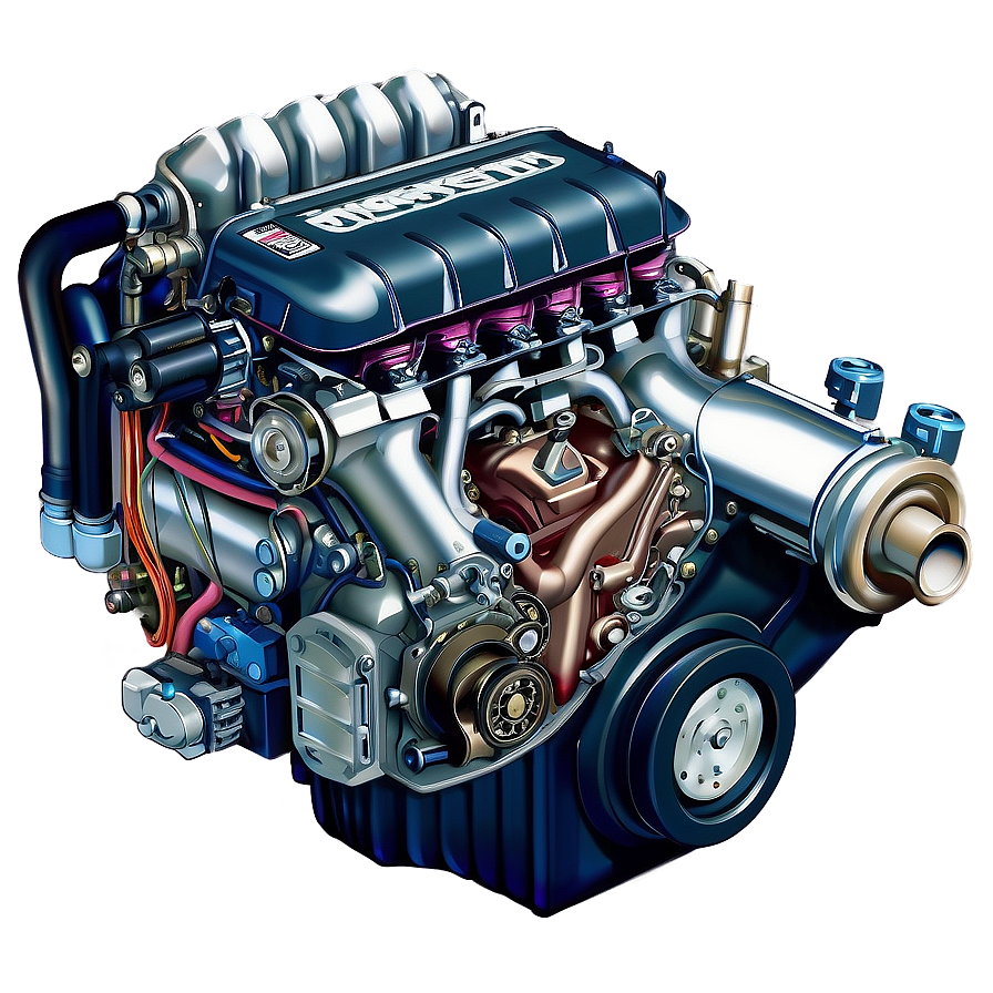 Turbocharged Car Engine Graphic Png Gmf44