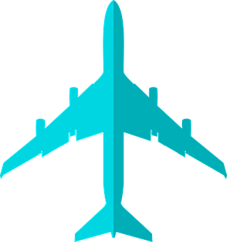 Turquoise Airplane Silhouette