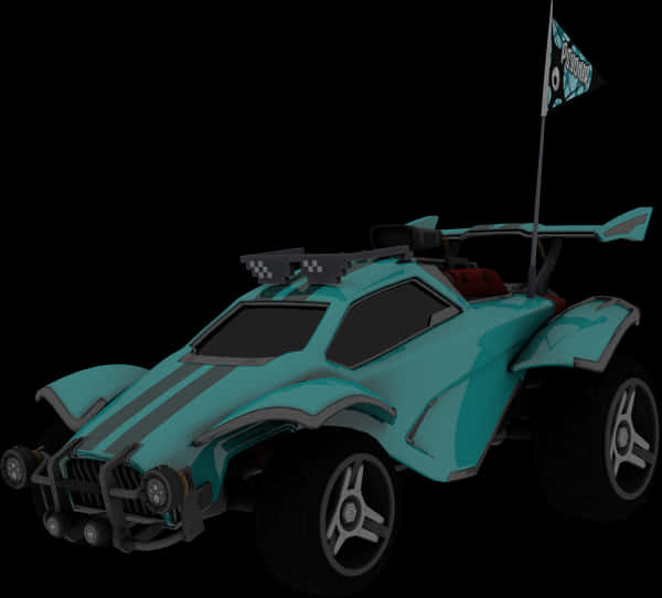 Turquoise Offroad Racing Car3 D Render