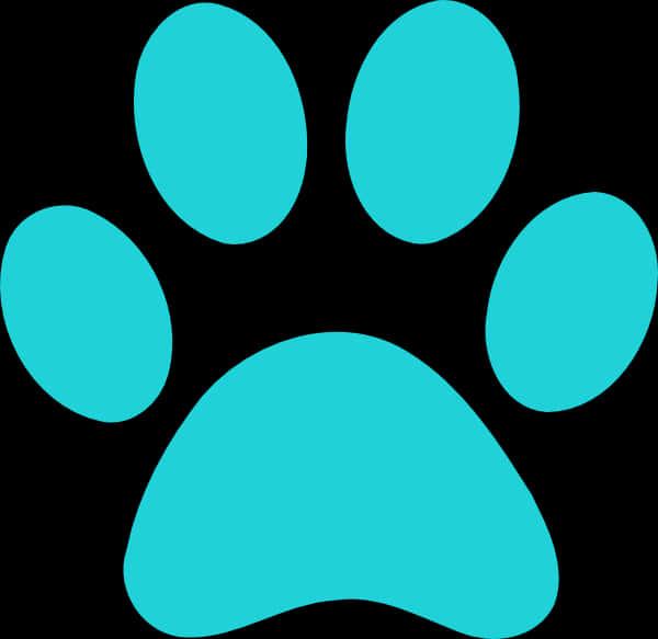 Turquoise Paw Print Graphic