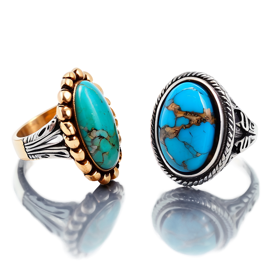 Turquoise Statement Rings Png Xpv