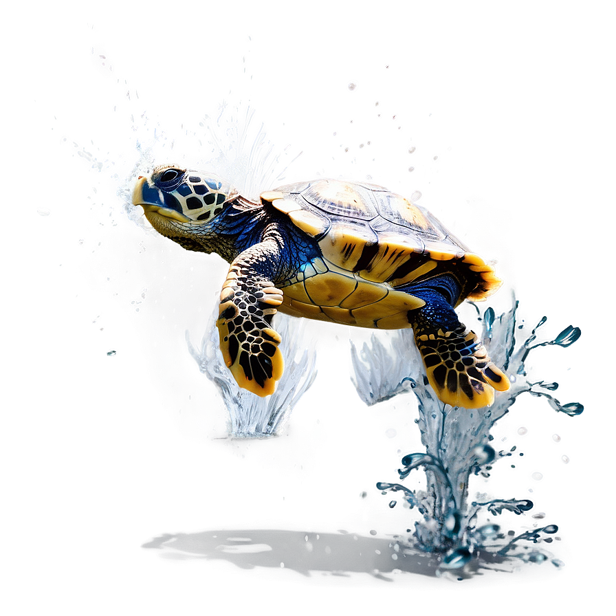 Turtle Making A Splash Png 05232024