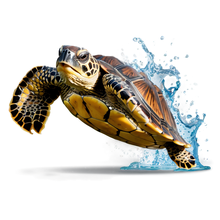 Turtle Making A Splash Png 06242024