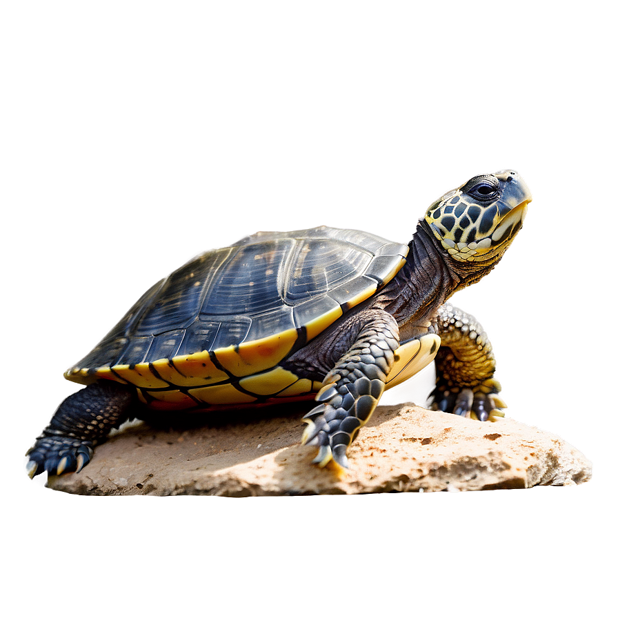 Turtle Sunbathing On Rock Png Vio97