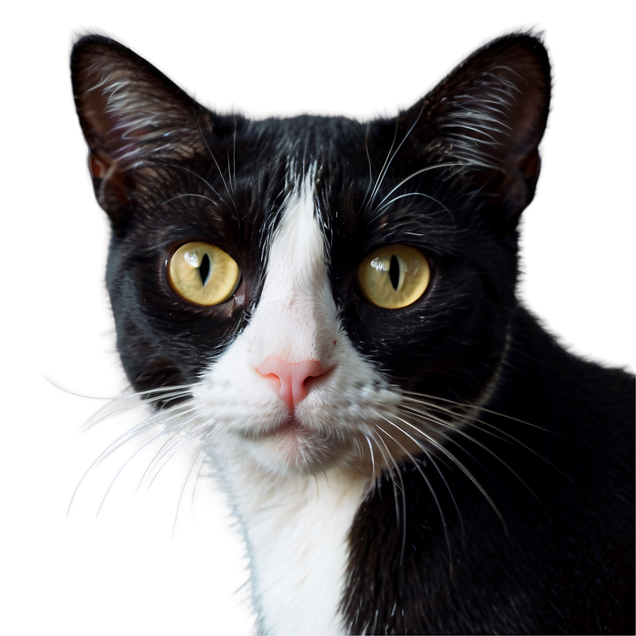 Tuxedo Cat Face Close-up Png 16