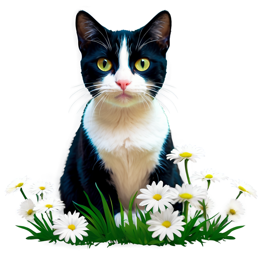 Tuxedo Cat With Flowers Png Efd76