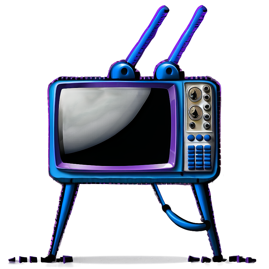 Tv With Antenna Icon Png Suu