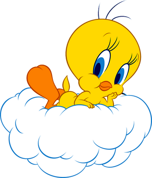 Tweety Bird On Cloud Illustration