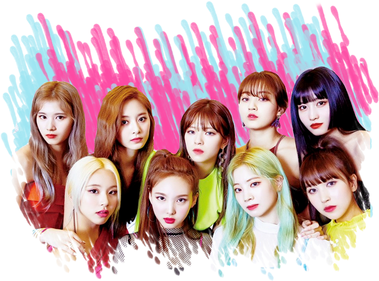 Twice Members Colorful Backdrop