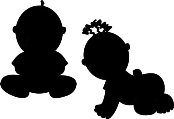 Twin Babies Silhouette