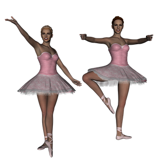 Twin Ballerinasin Pink Tutus