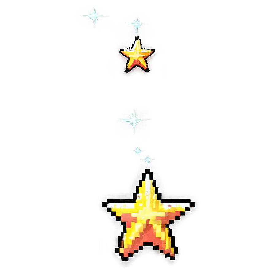 Twinkling Pixel Star Concept Png Gyu