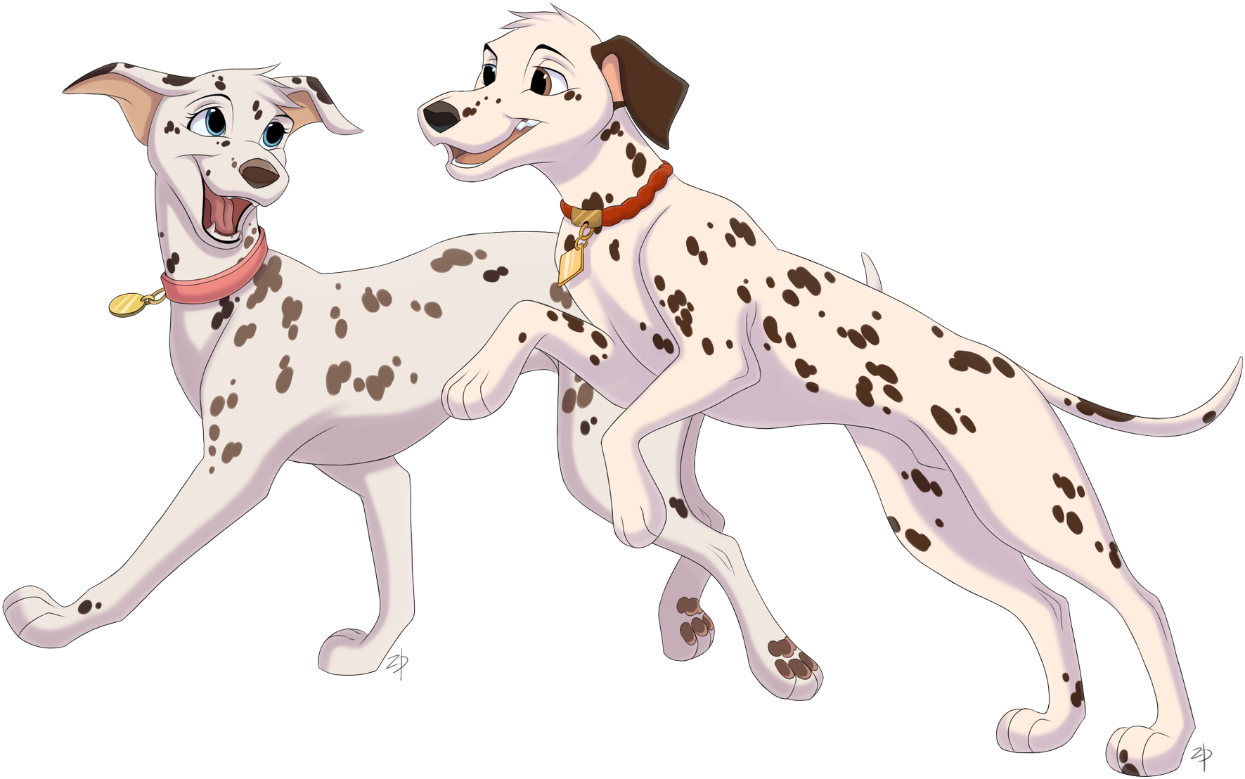 Two Animated Dalmatians