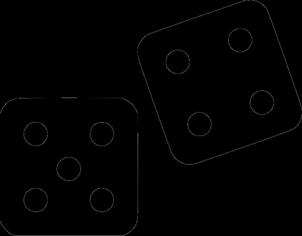 Two Dice Blackand White Vector