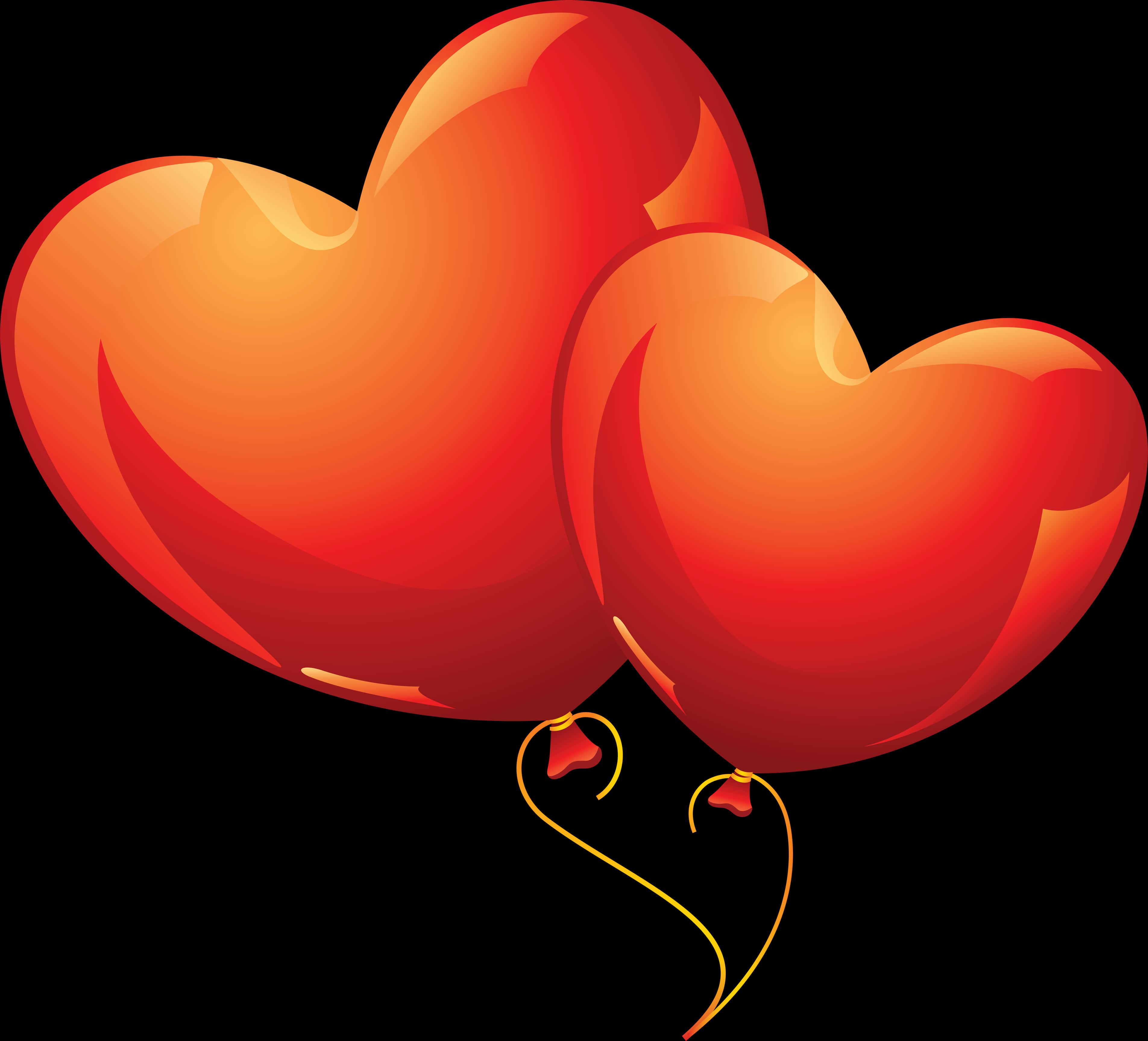 Two Heart Balloons Illustration