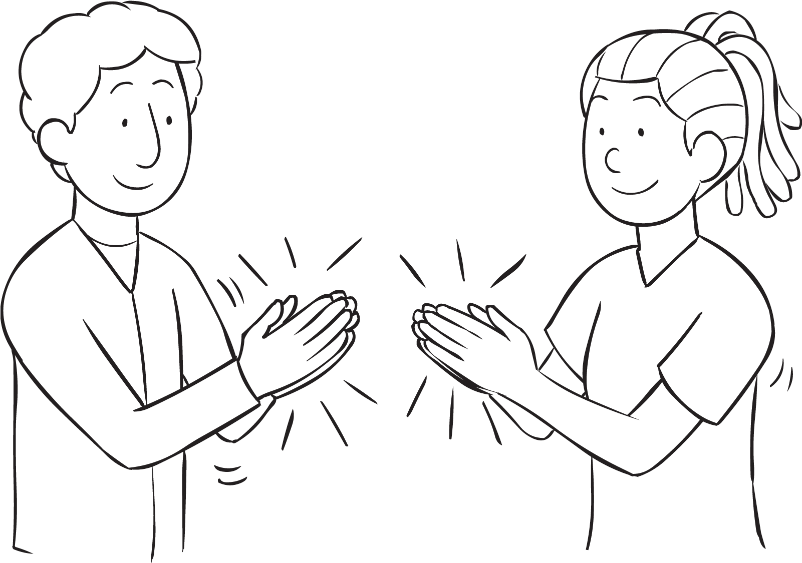 Two People Clapping Together