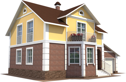 Two Story Suburban House Rendering