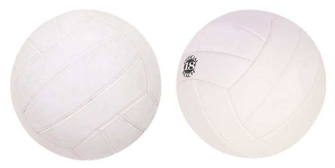 Two White Volleyballs Black Background