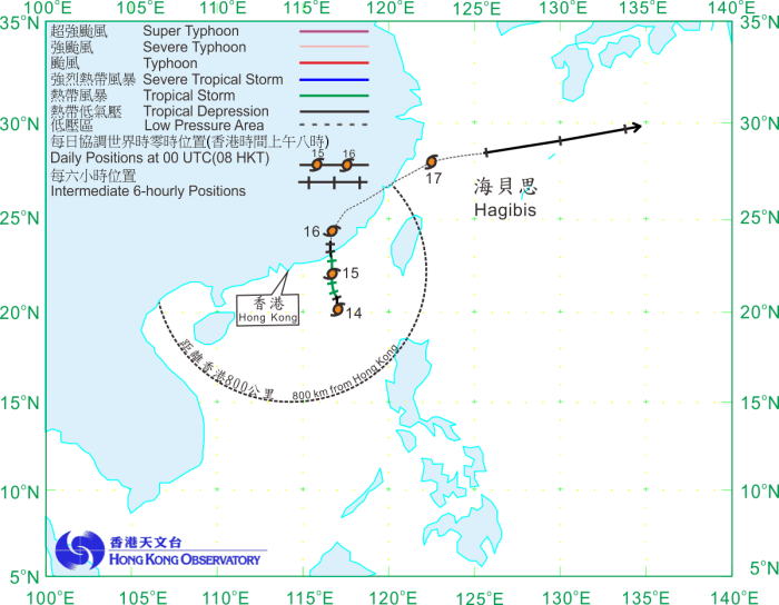 Typhoon Tracking Map Hong Kong Observatory