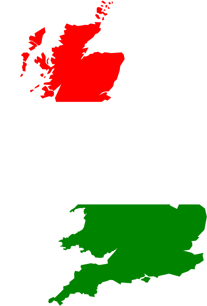 U K Map Scotland Ireland England Wales