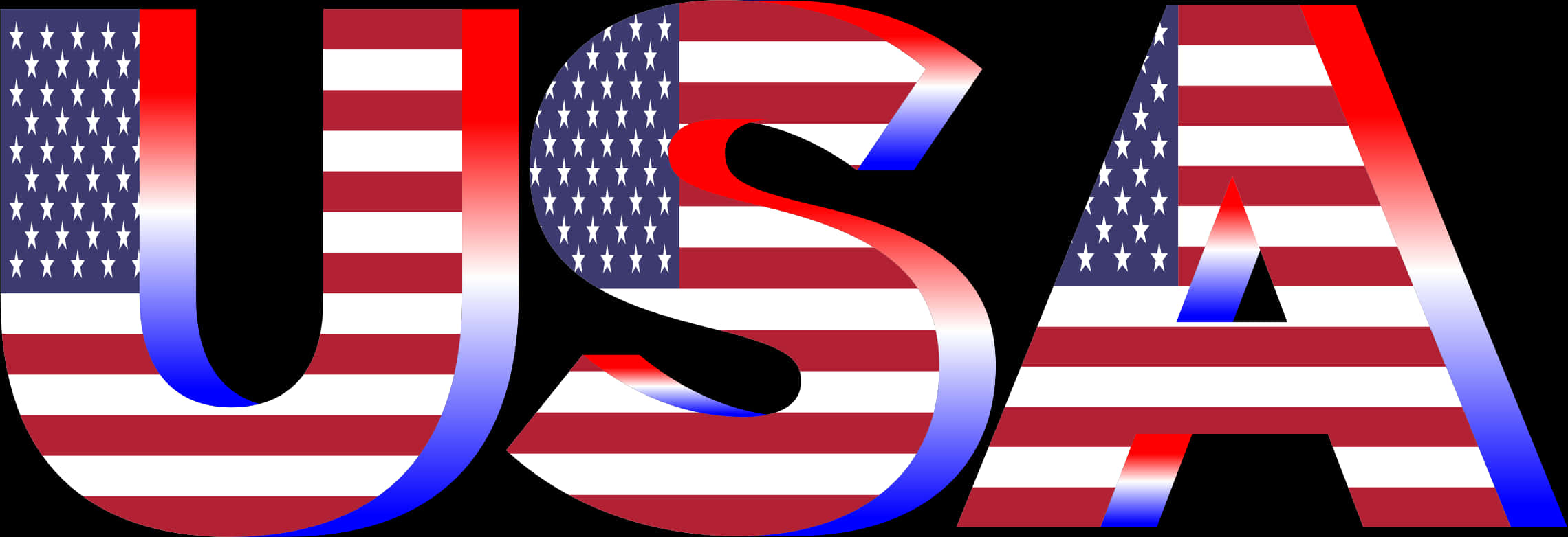 U S A Flag Lettering