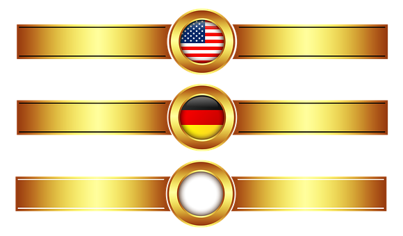 U S A Germany Gold Banners