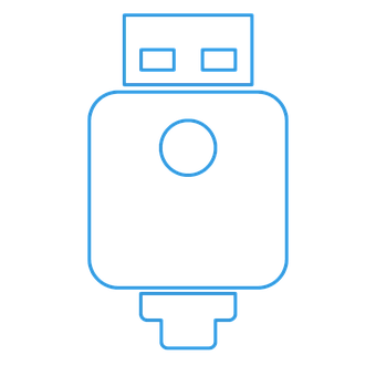 U S B Flash Drive Icon Blue Outline