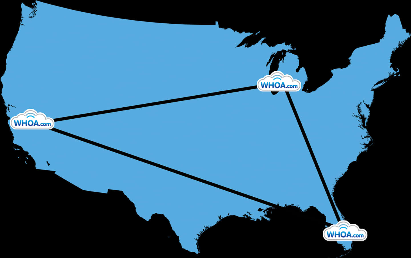 U S Map W H O A Cloud Network Connections