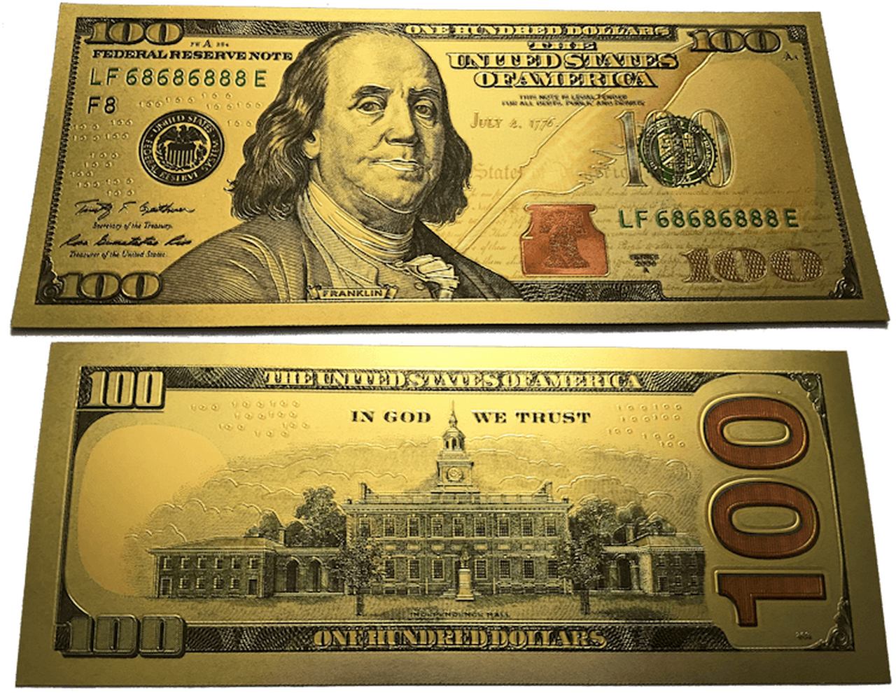 U S100 Dollar Bill Frontand Back