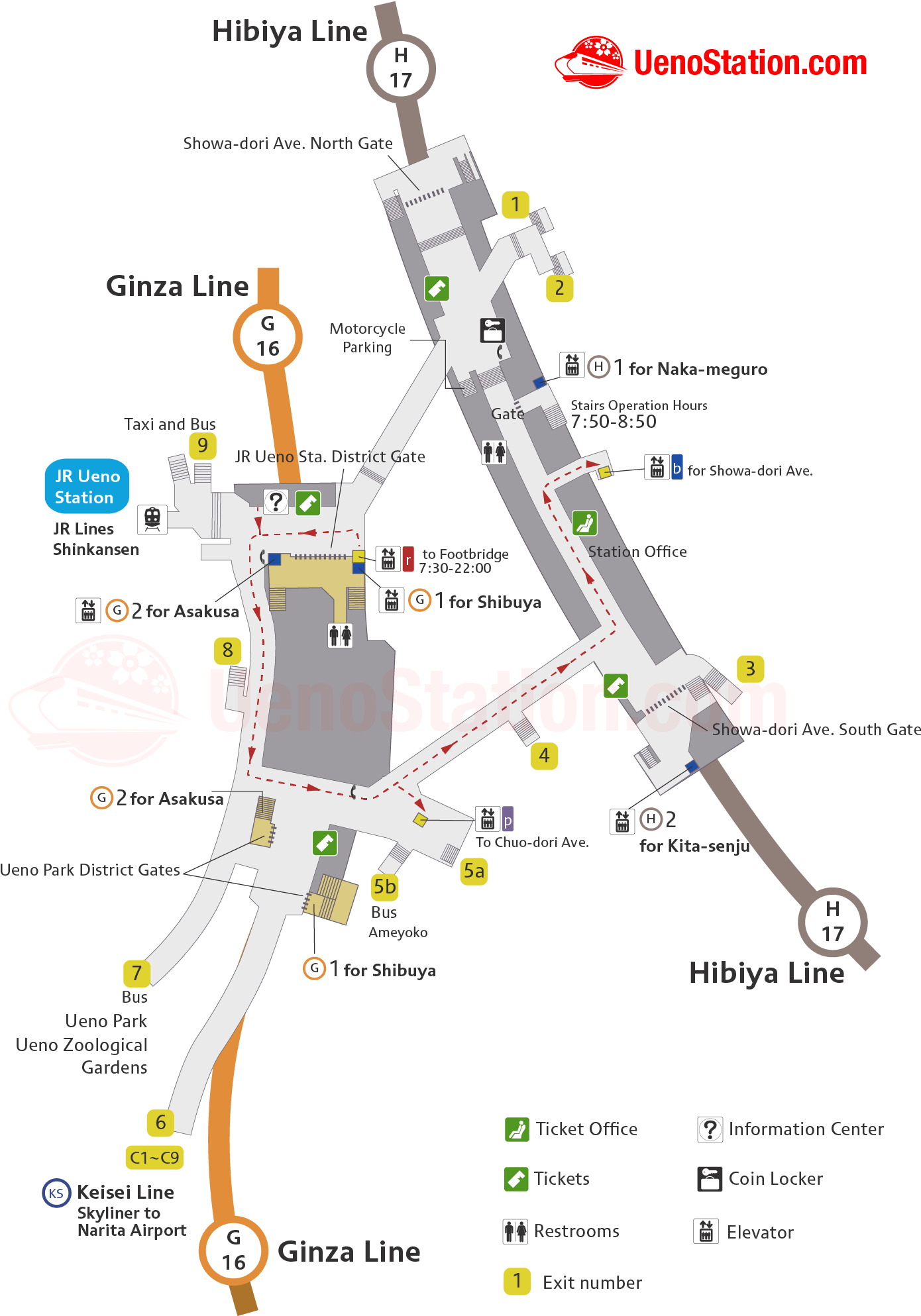 Ueno Station Map Tokyo Subway