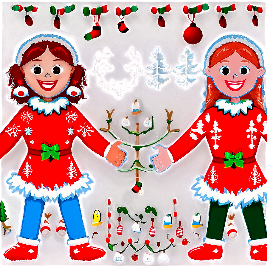 Ugly Christmas Sweater With Carolers Png 06122024