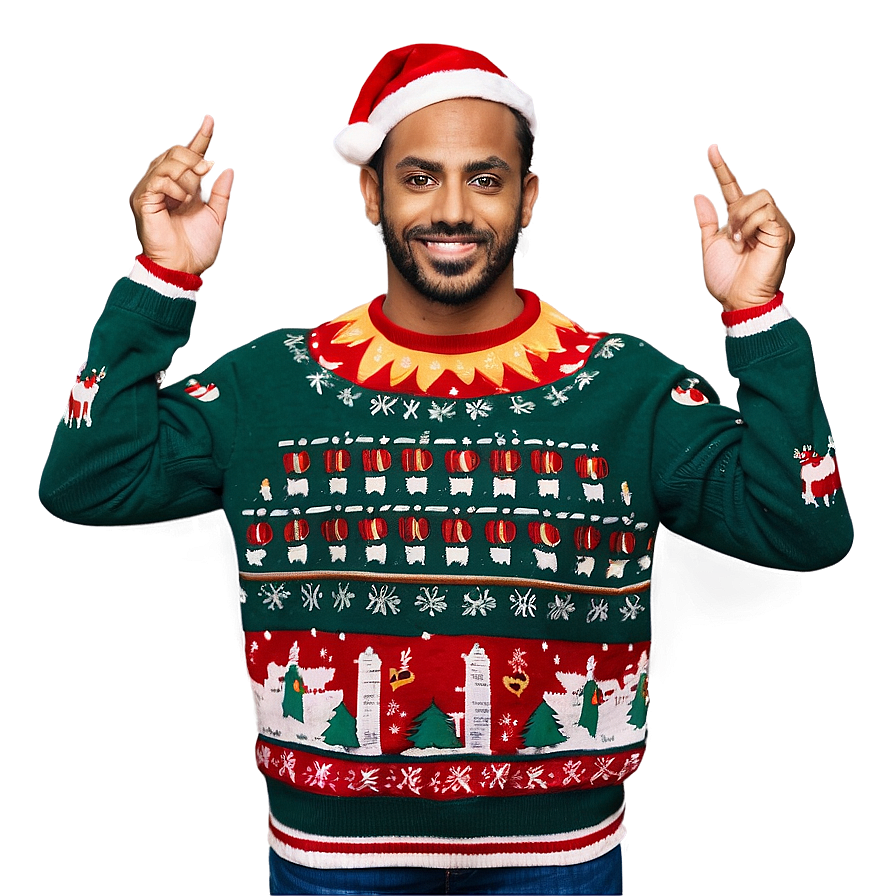 Ugly Christmas Sweater With Elves Png 57