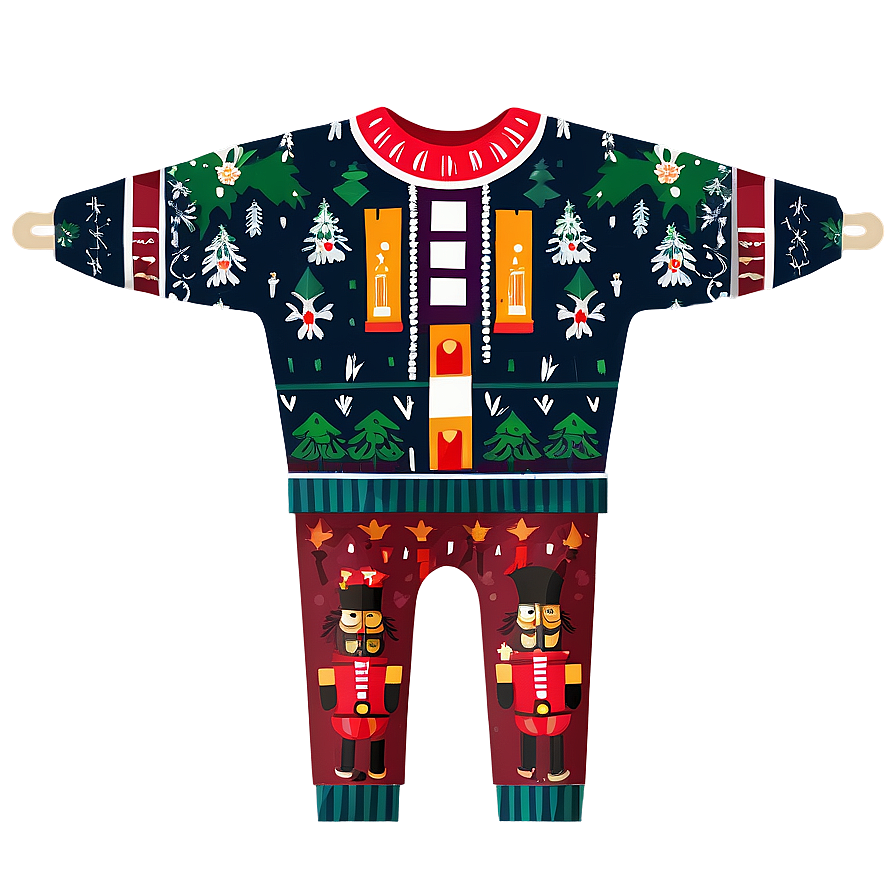 Ugly Christmas Sweater With Nutcracker Png 06122024