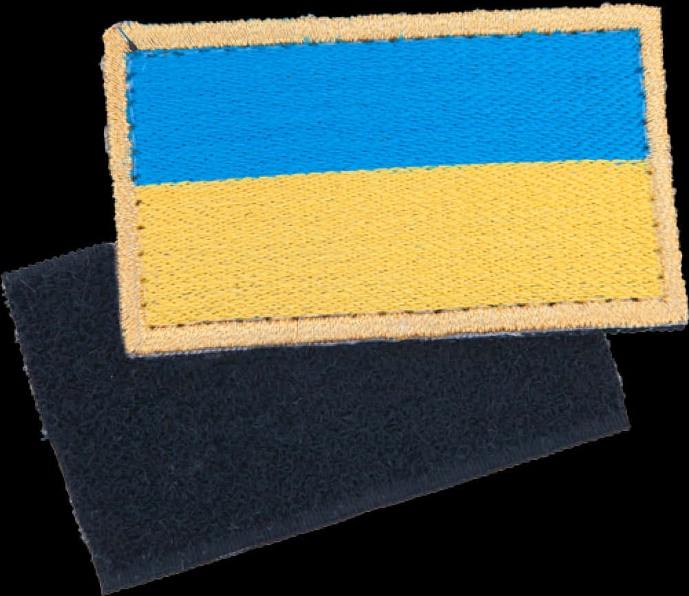 Ukraine Flag Patchon Black Background