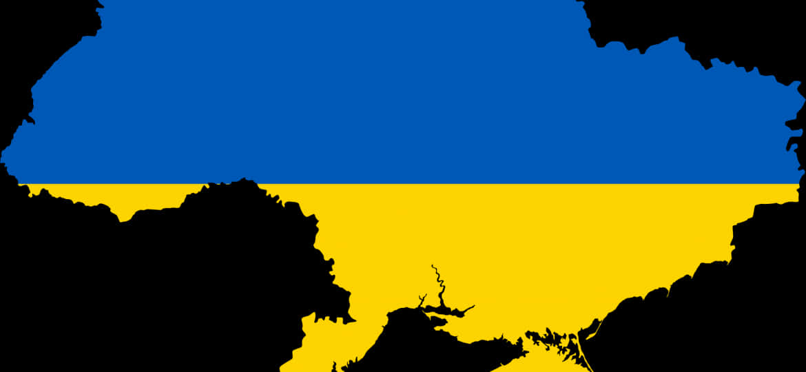 Ukraine Flag Silhouette Landscape