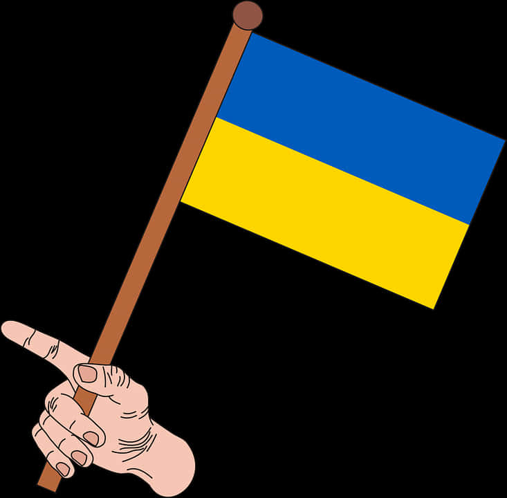 Ukraine Flagin Hand Illustration