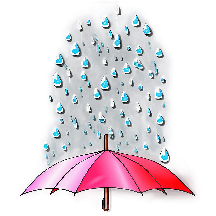 Umbrella With Raindrops Png 05232024