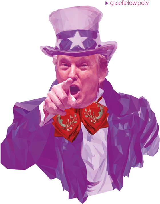 Uncle Sam Low Poly Artwork